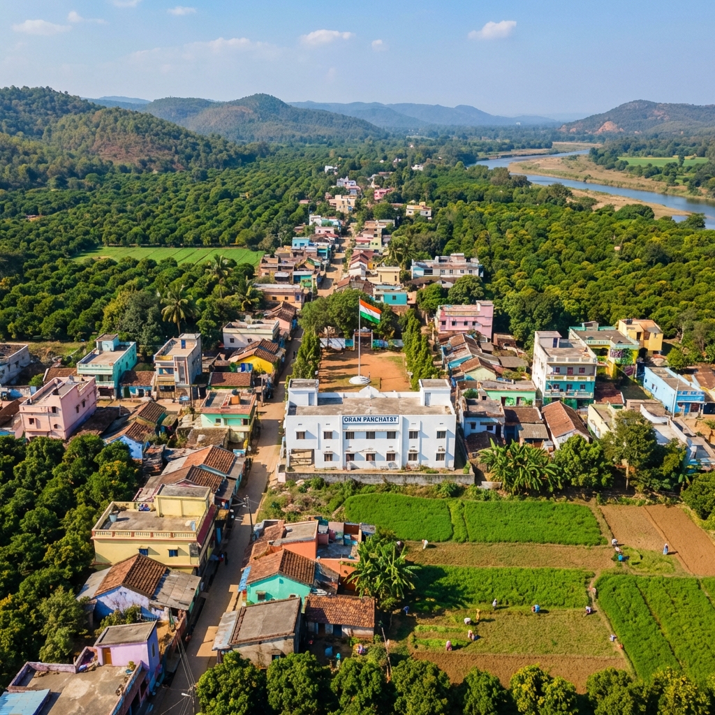 बेनोडा (श.) गाव - विहंगम दृश्य (Aerial View)